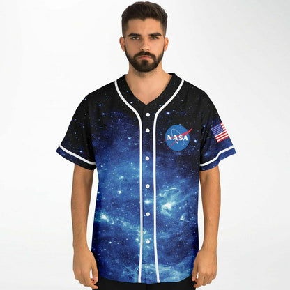 Deep Blue Starfield Rave Baseball Jersey