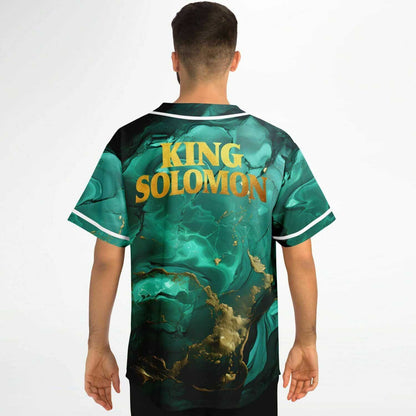 King Solomon Emerald Green Gold Liquid Rave Baseball Jersey