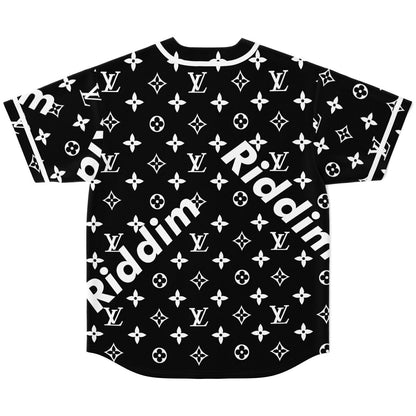 Black Repeating Luxury Rave Baseball Jersey