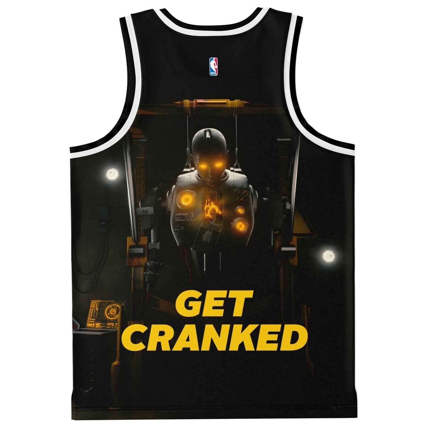 CRANKDAT Black Glowing Robot Rave Basketball Jersey
