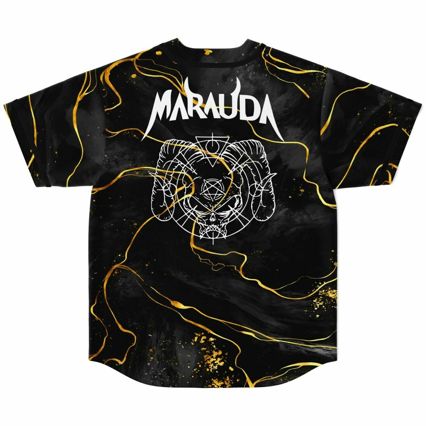 Marauda Black Gold Liquid Rave Baseball Jersey