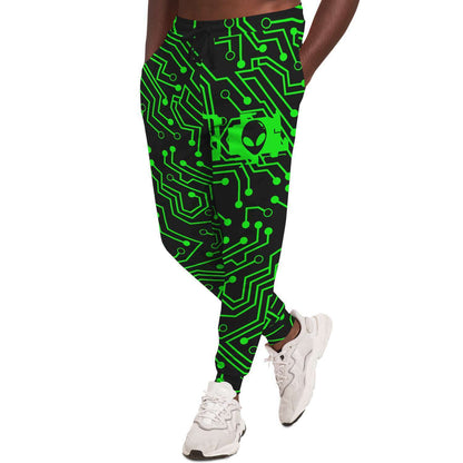 Black Circuit Board Rave Joggers
