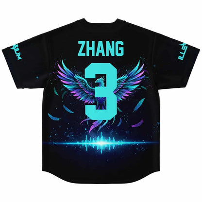 Black Galaxy Chest Teal Rave Baseball Jersey