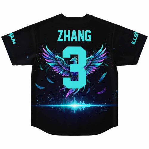 Black Galaxy Chest Teal Rave Baseball Jersey