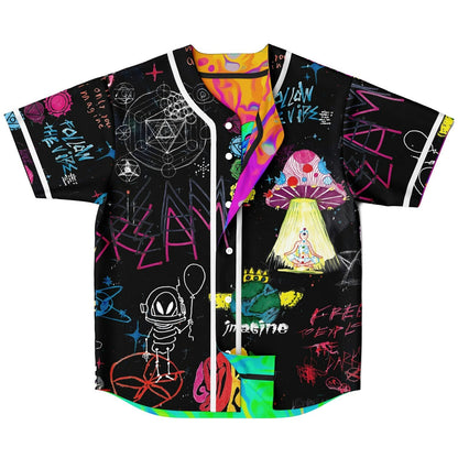 Neon Acid Drip Doodle Reversible Baseball Jersey