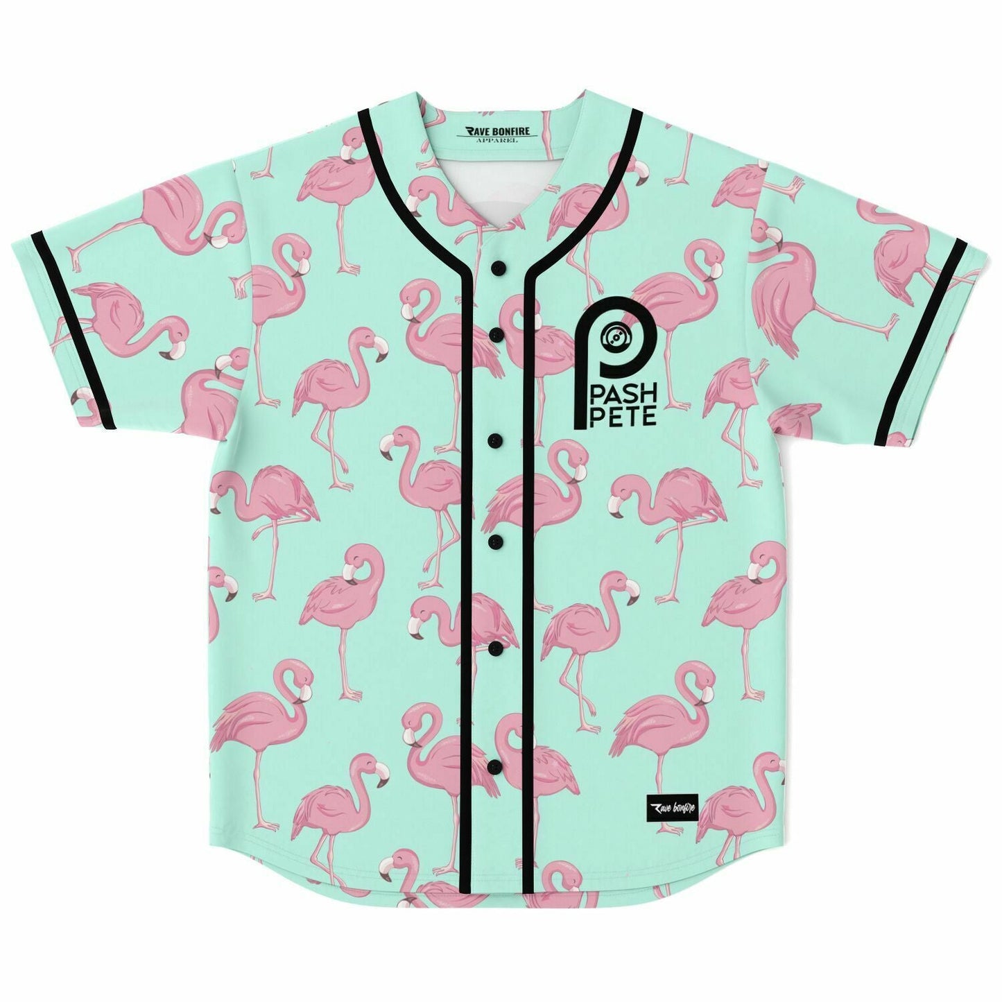 Pash Pete Mint Green Repeating Pink Rave Baseball Jersey
