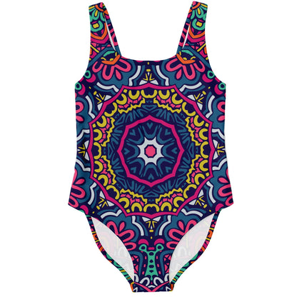 Navy Blue Symmetrical Mandala Rave Swimsuit