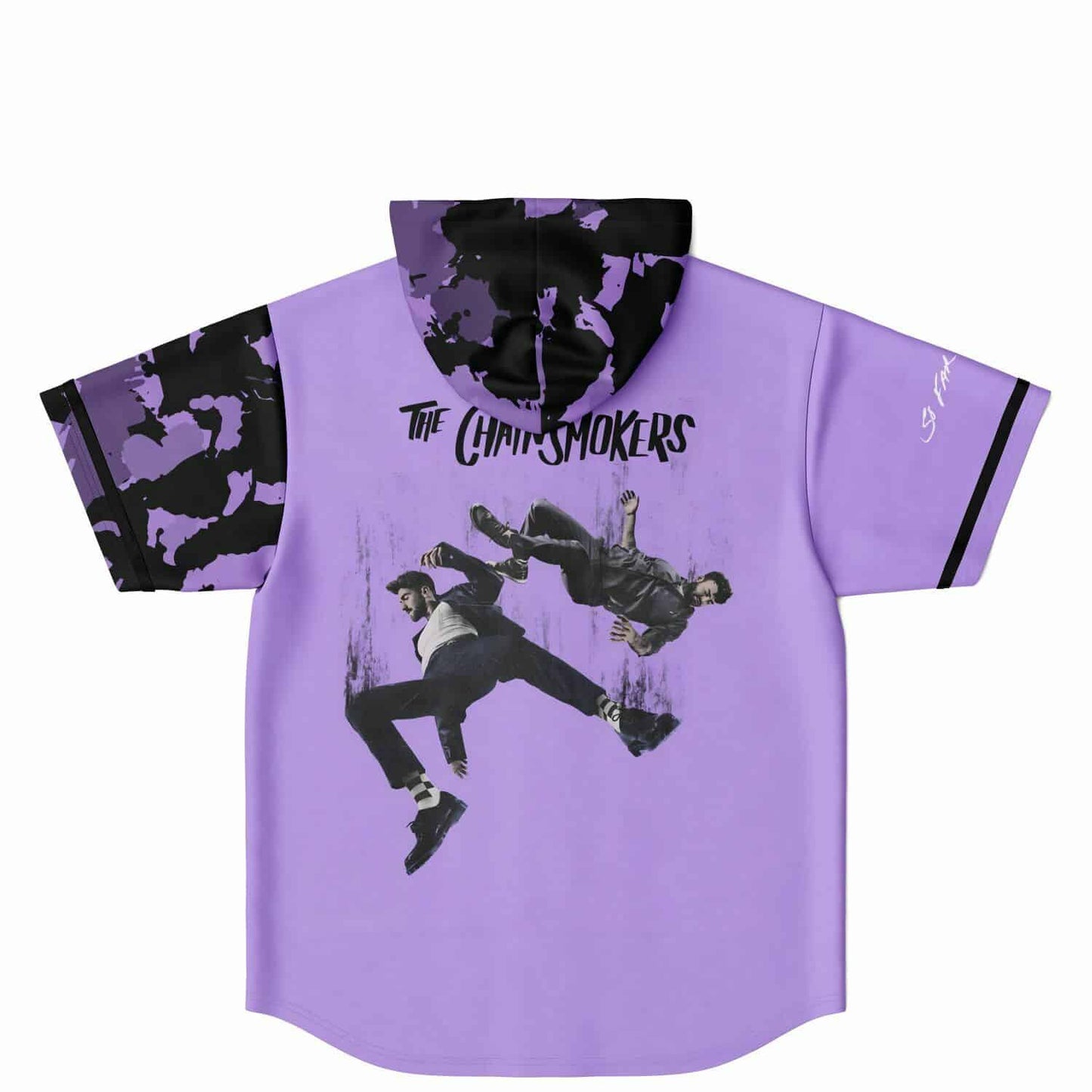 The Chainsmokers Light Purple Black White Rave Hooded Baseball Jersey