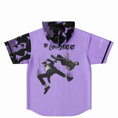 The Chainsmokers Light Purple Black White Rave Hooded Baseball Jersey