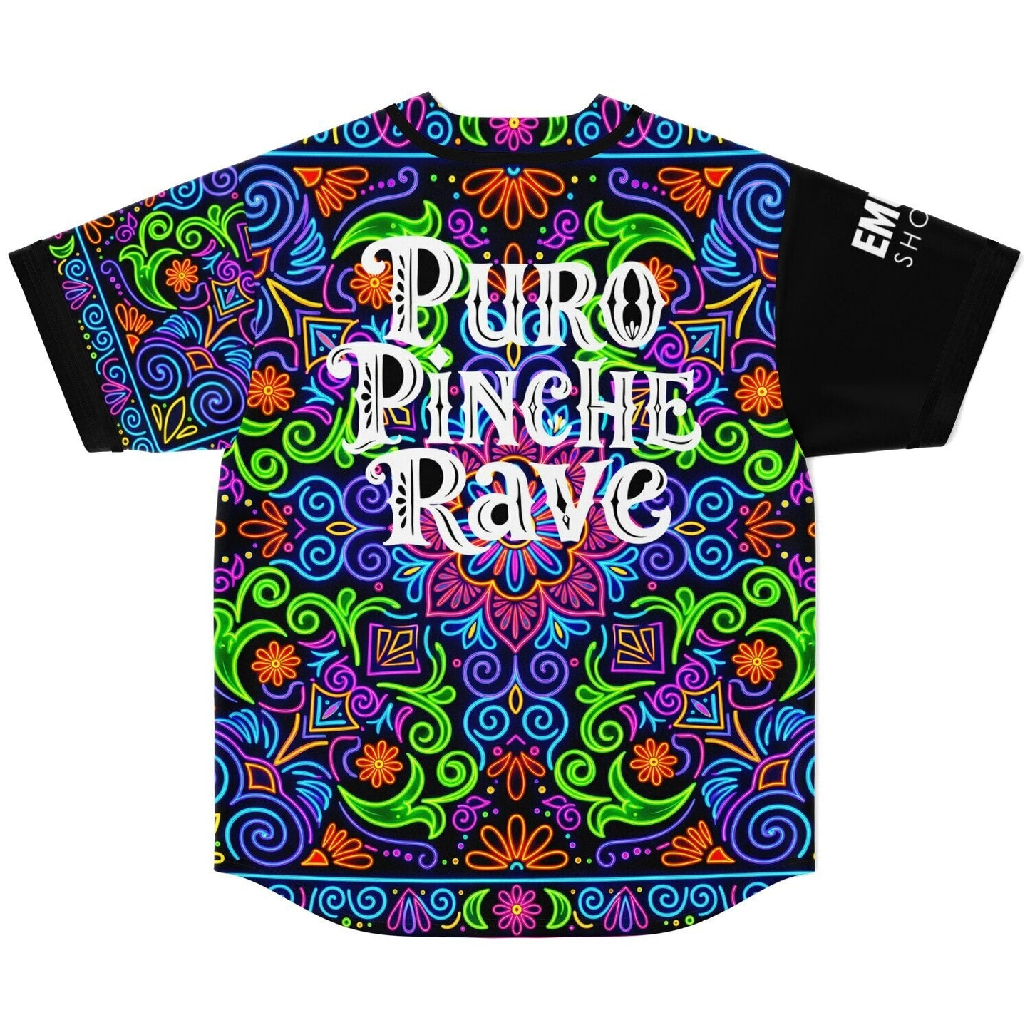 Black Neon Talavera Rave Baseball Jersey