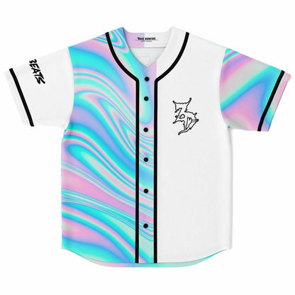 Zeds Dead White Iridescent Oil Rave Baseball Jersey