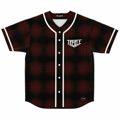 Treble Black Repeating Red Rave Baseball Jersey