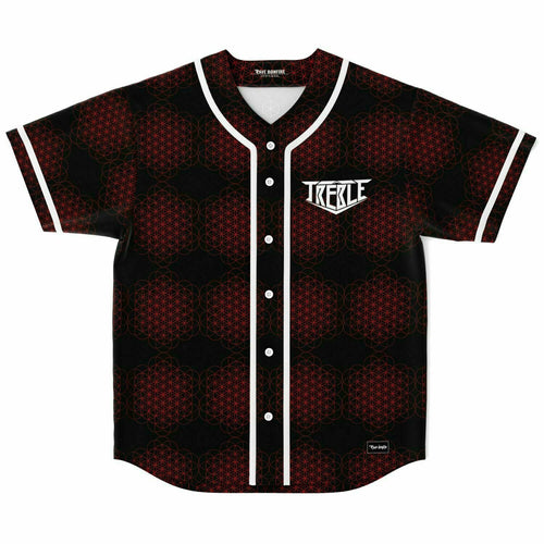Treble Black Repeating Red Rave Baseball Jersey