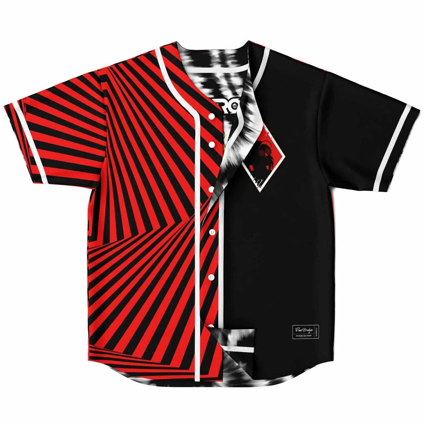 Rezztronics Red Op-Art Reversible Baseball Jersey