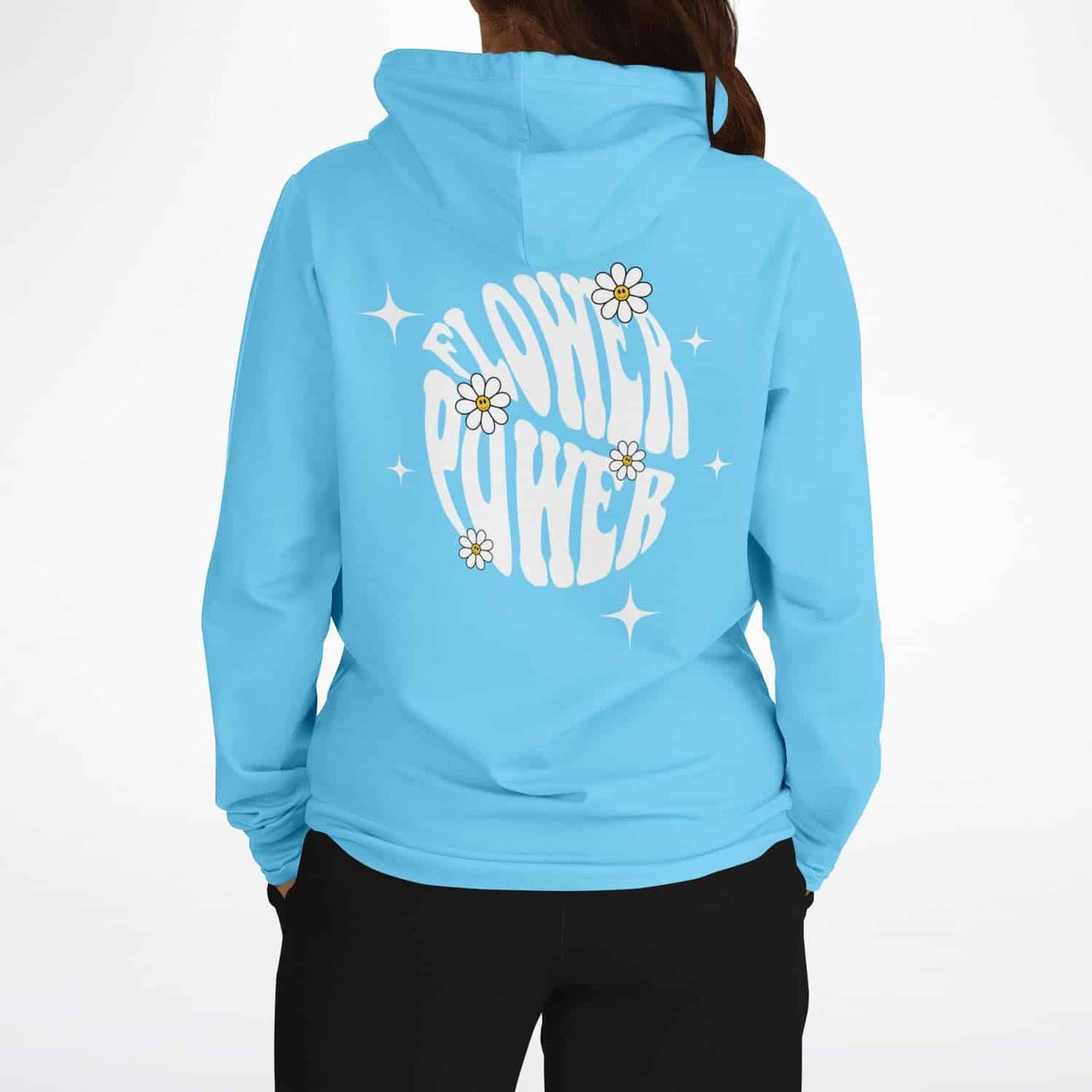 Flower Power Retro Daisy Blue Rave Hoodie
