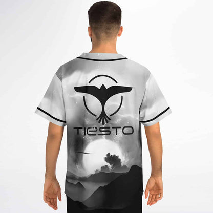 Tiesto Grayscale Black Cosmic Rave Baseball Jersey