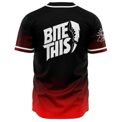 JAUZ Black Bright Red Gradient Rave Baseball Jersey