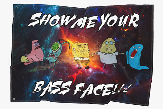 Dark Navy Cartoon Characters Rave Flag