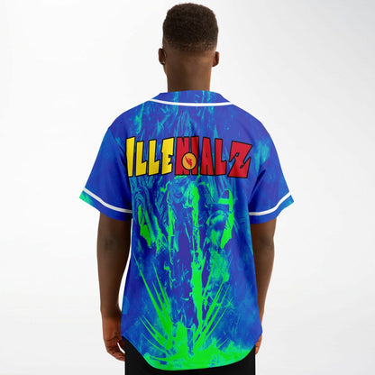 Blue Neon Dragon Ball Rave Baseball Jersey