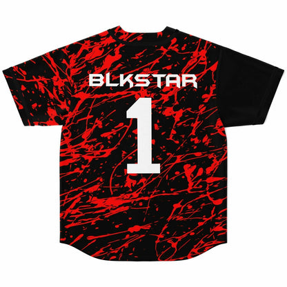 Black Red Paint Rave Baseball Jersey