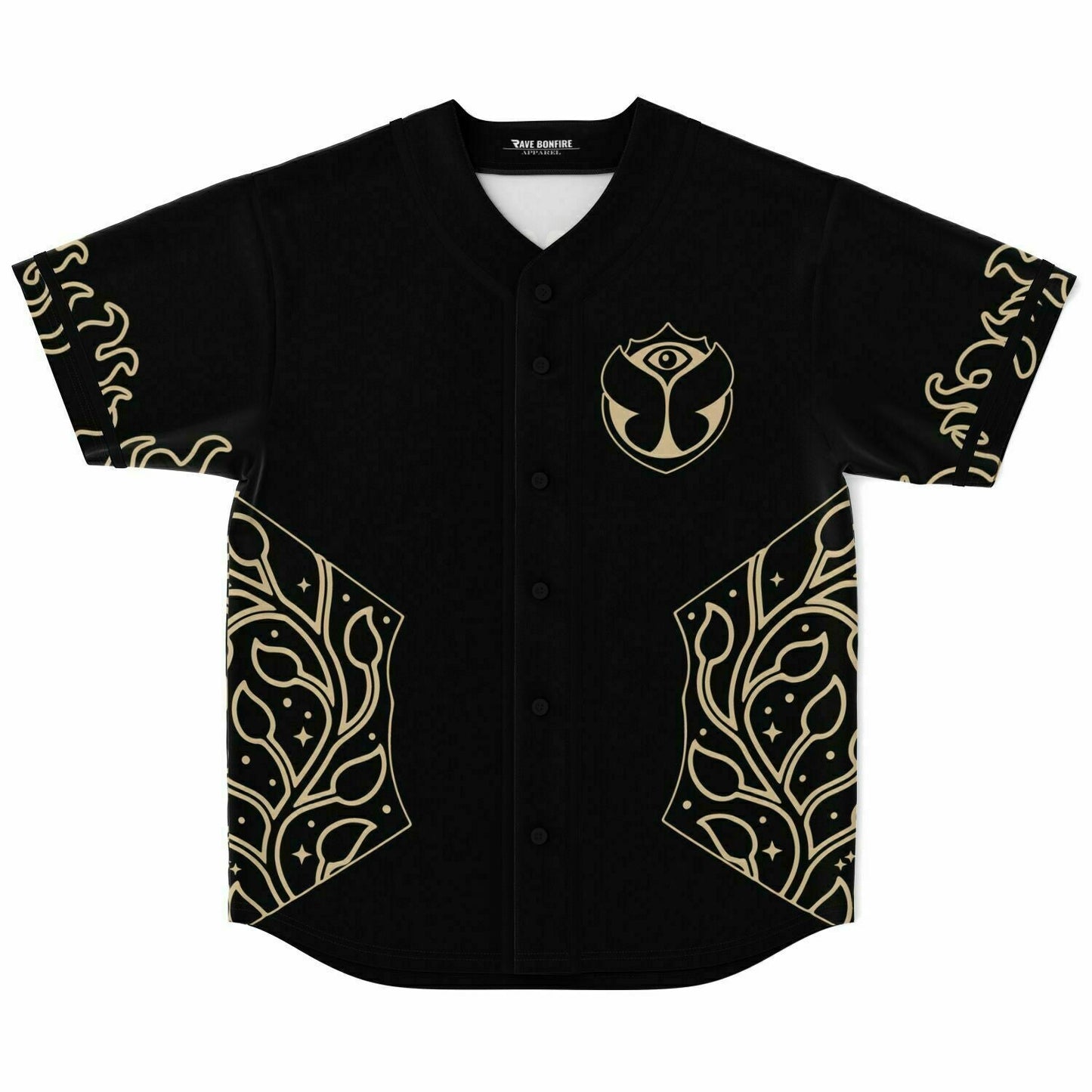 Tomorrowland Black Butterfly Eye Rave Baseball Jersey