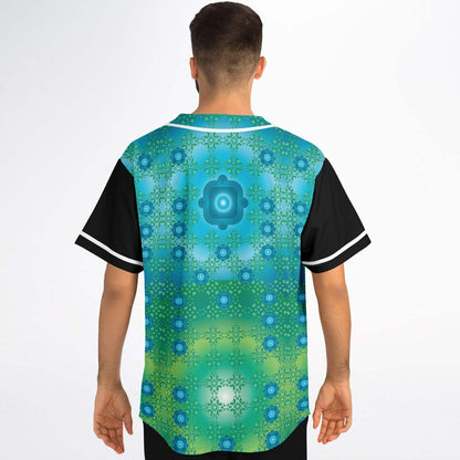 Black Geometric Dot Rave Baseball Jersey