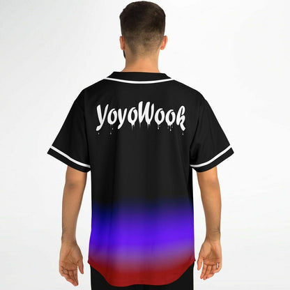 Black Blue Stylized ‘W’ Rave Baseball Jersey