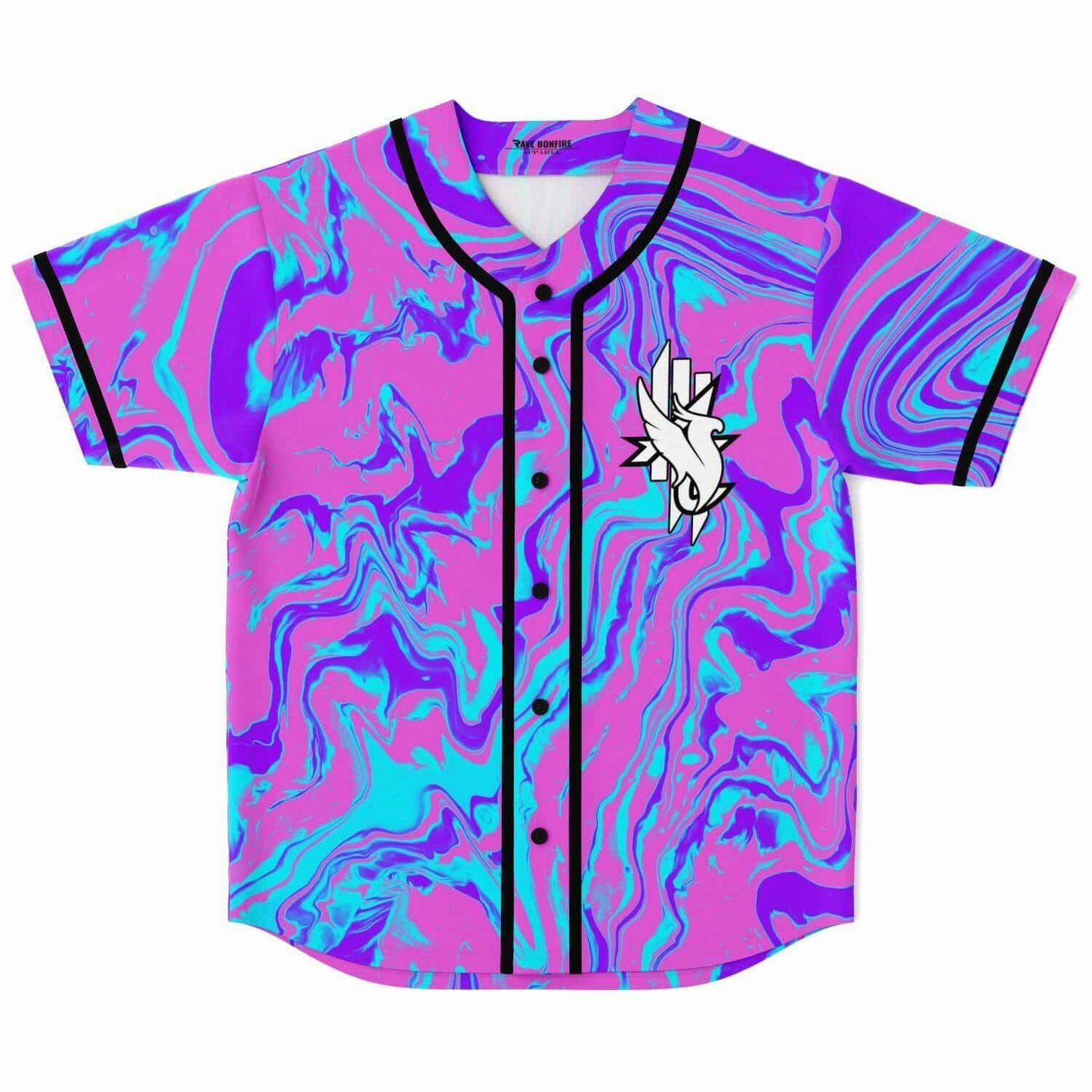 Pink Liquid Marble Rave Baseball Jersey