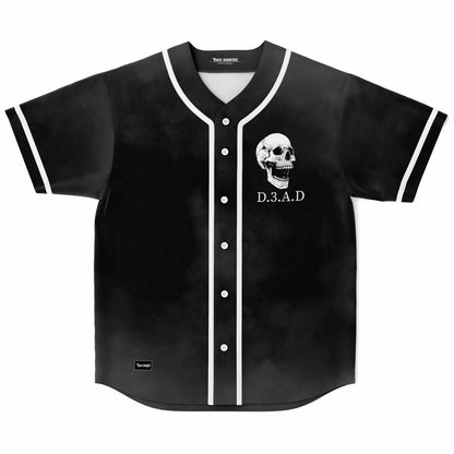 Black Smoky Grungy Wash Rave Baseball Jersey