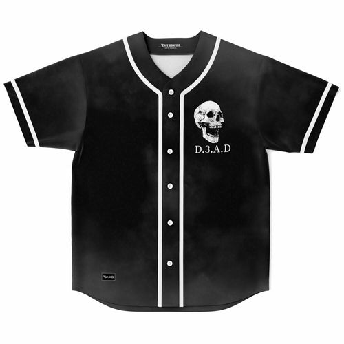 Black Smoky Grungy Wash Rave Baseball Jersey