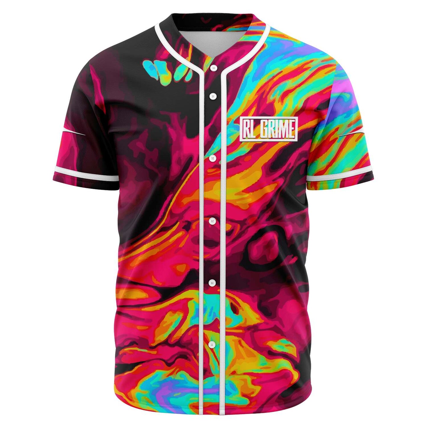 RL Grime Hot Pink Vivid Liquid Rave Baseball Jersey