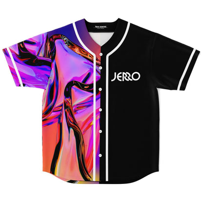 JERRO Black Flowing Liquid Rave Baseball Jersey