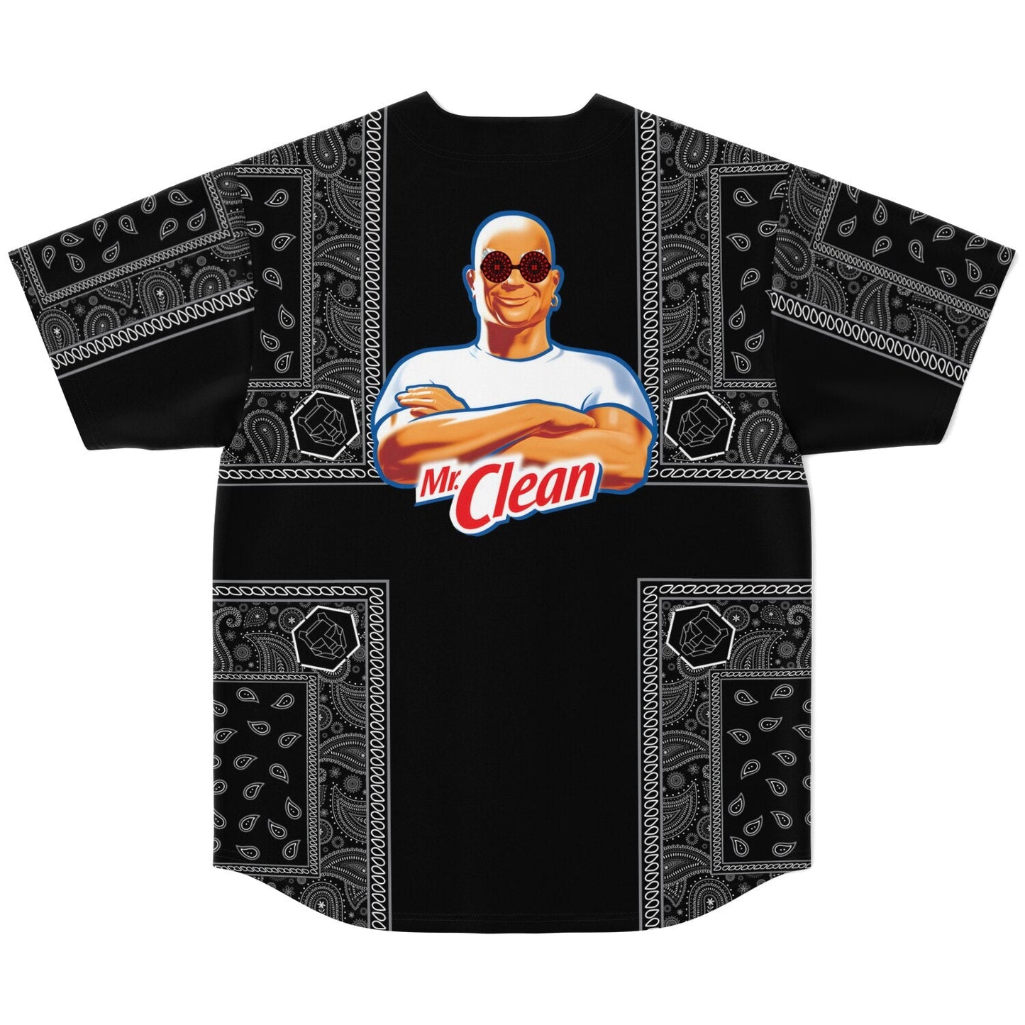 Bald Tiger Sex Machine Black Paisley Bandana Rave Baseball Jersey