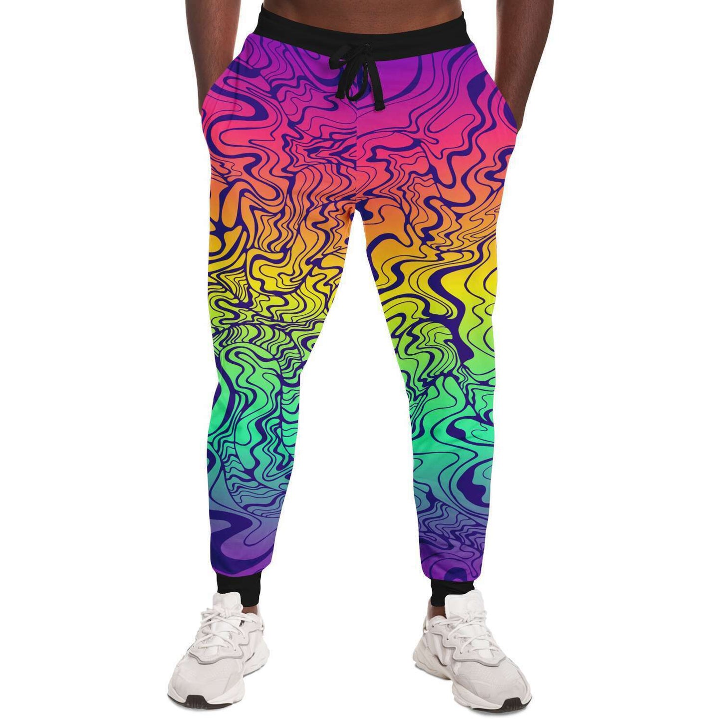 Full Rainbow Trippy Liquid Rave Joggers