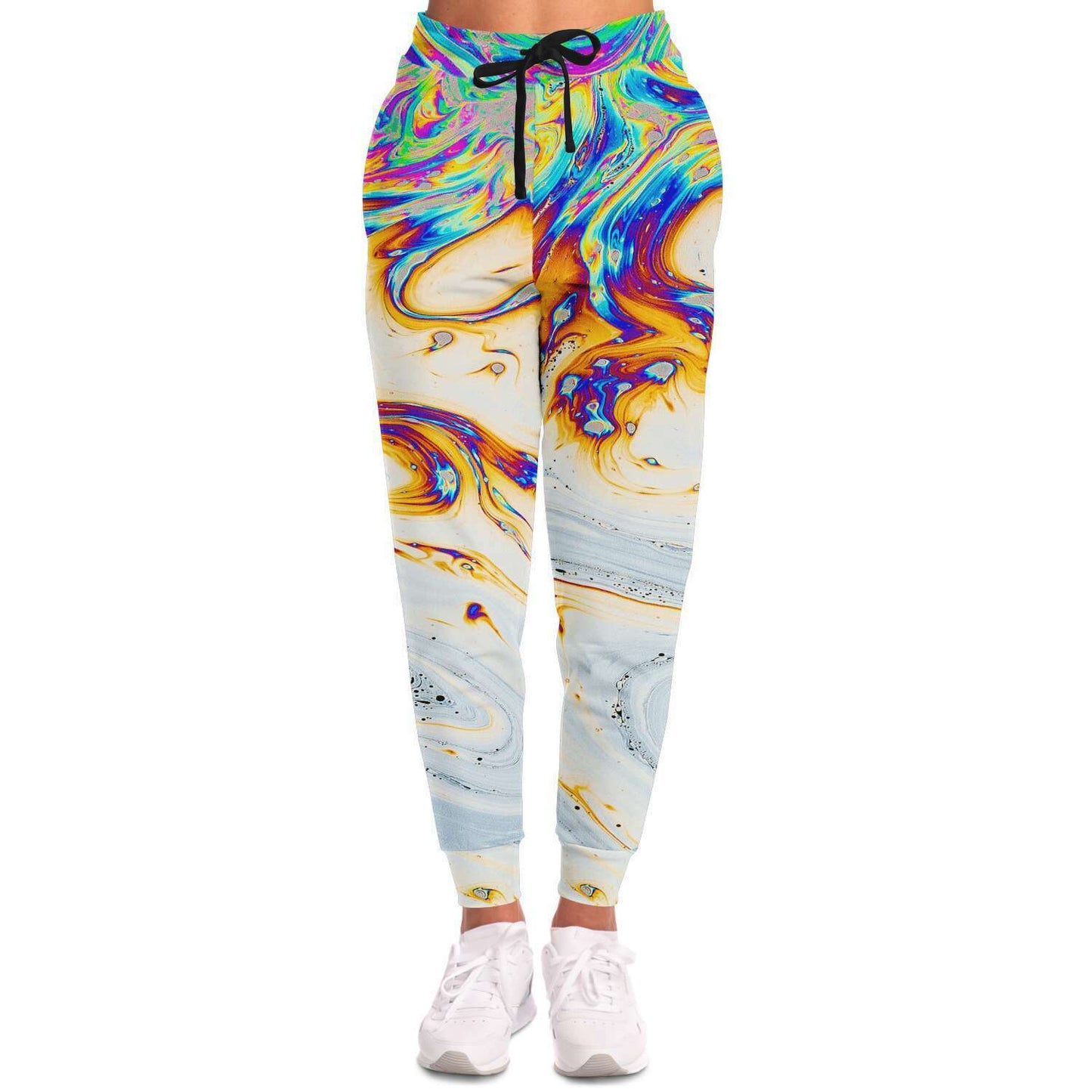Pastel White Soap Film Rave Joggers