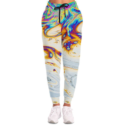 Pastel White Soap Film Rave Joggers
