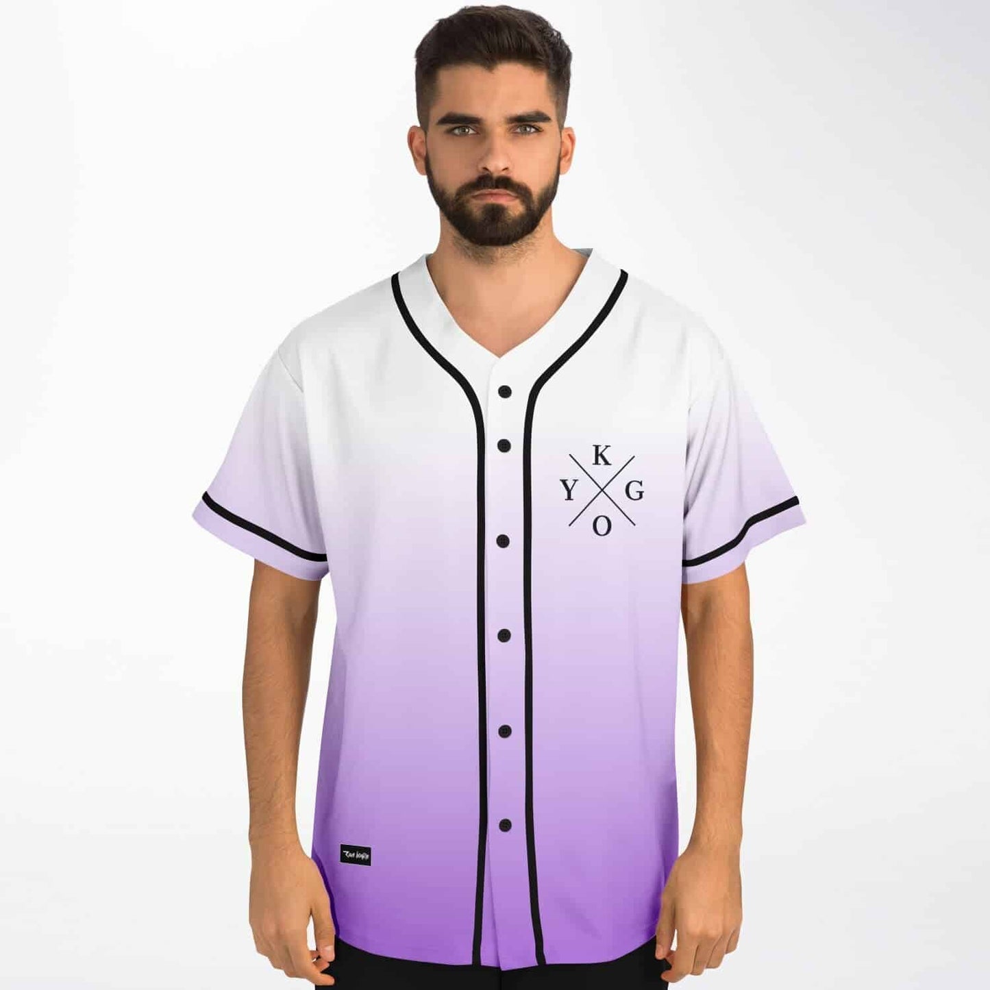 Kygo White Lavender Minimal Crossed Rave Baseball Jersey