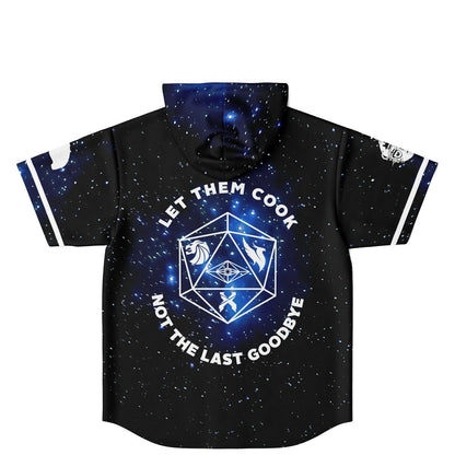 Black Cosmic Starry Rave Hooded Baseball Jersey