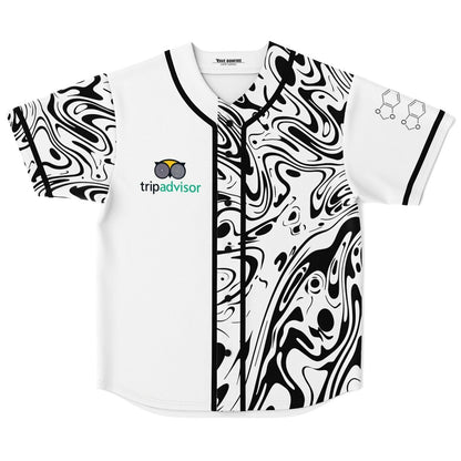 White Black Liquid Marble Rave Baseball Jersey