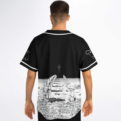 Black Line Art Rave Baseball Jersey