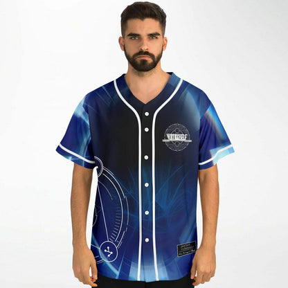 Virtual Self Deep Blue Sci Fi Rave Baseball Jersey