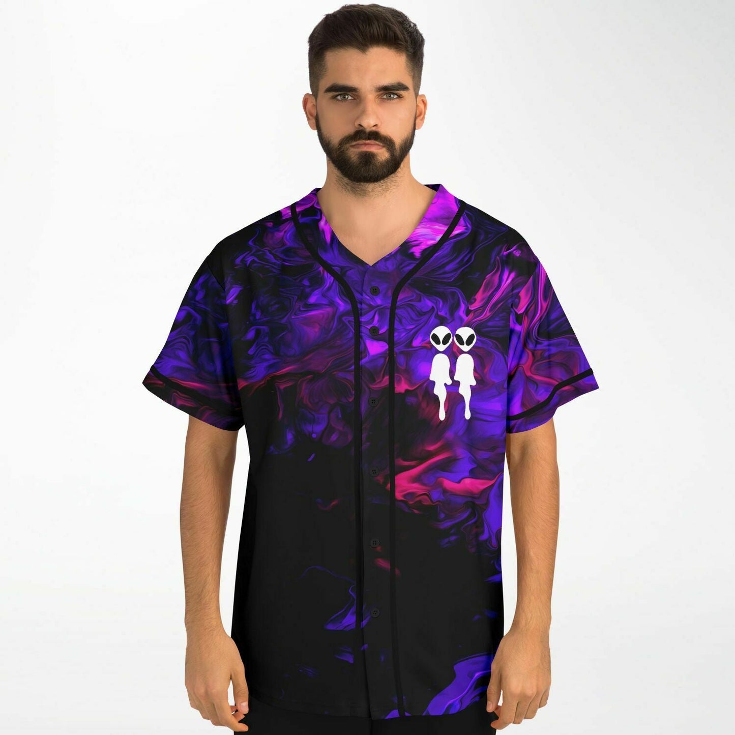 Purple Liquid Marbled Rave Baseball Jersey