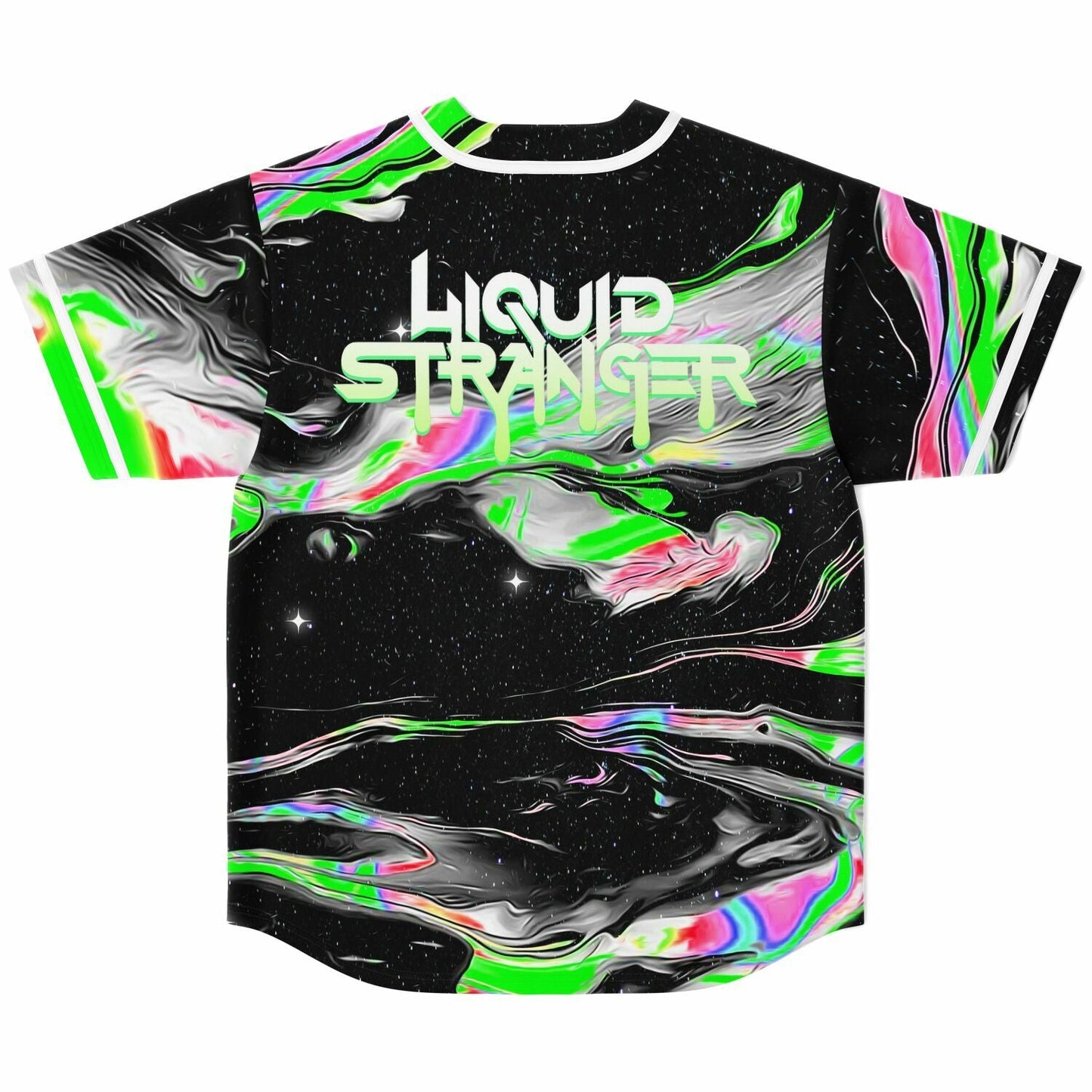 Liquid Stranger Black Marbled Rave Baseball Jersey