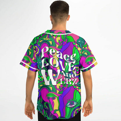 Vivid Magenta Psychedelic Collage Rave Baseball Jersey