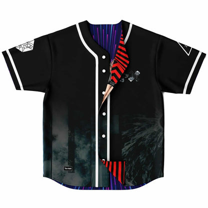 Red Hypnotic Spiral Op-Art Reversible Baseball Jersey