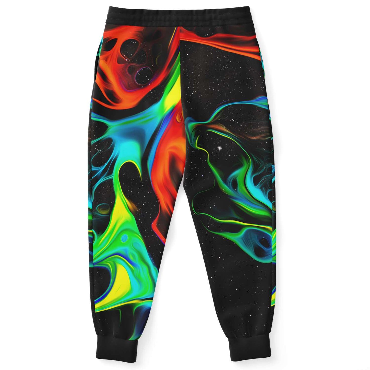 Black Neon Fluid Rave Joggers