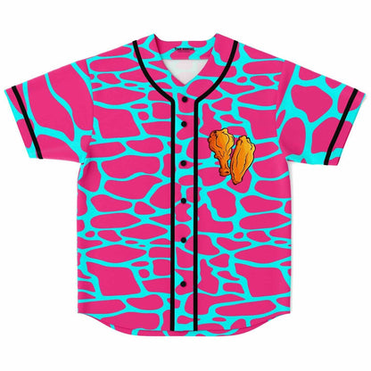 Hot Pink Cartoon Fried Rave Baseball Jersey