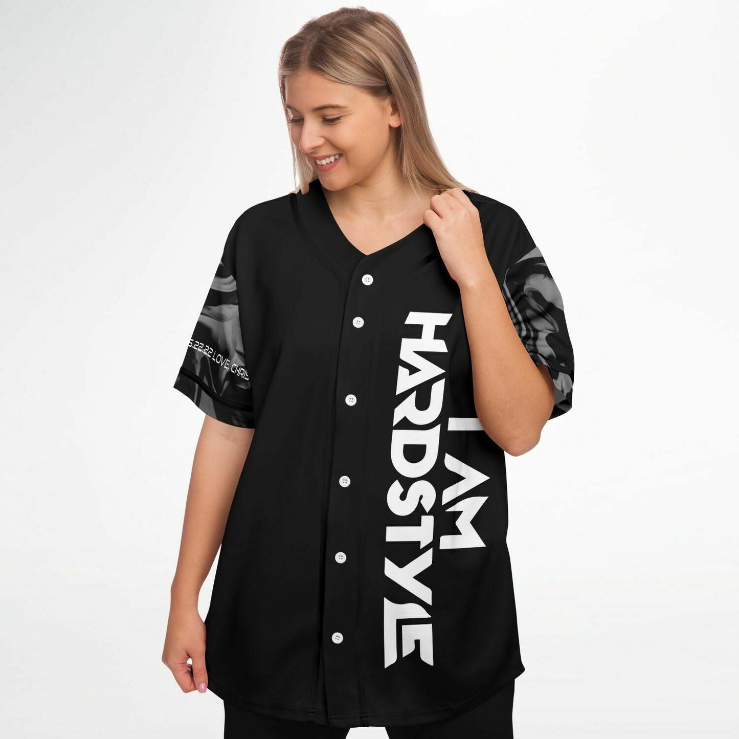 I Am Hardstyle Black Bold Vertical Rave Baseball Jersey