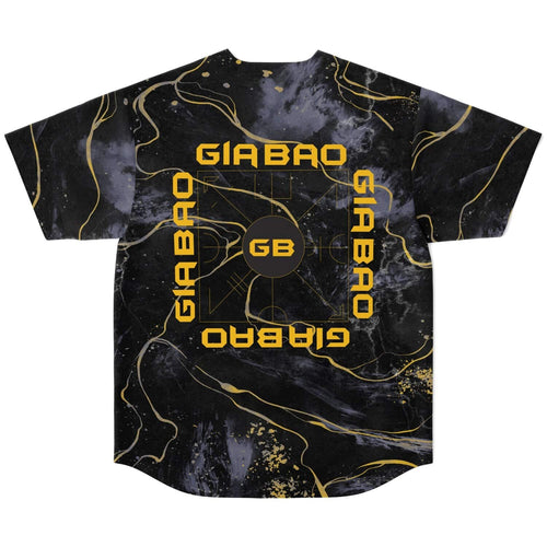Black Charcoal Dark Marble Rave Baseball Jersey