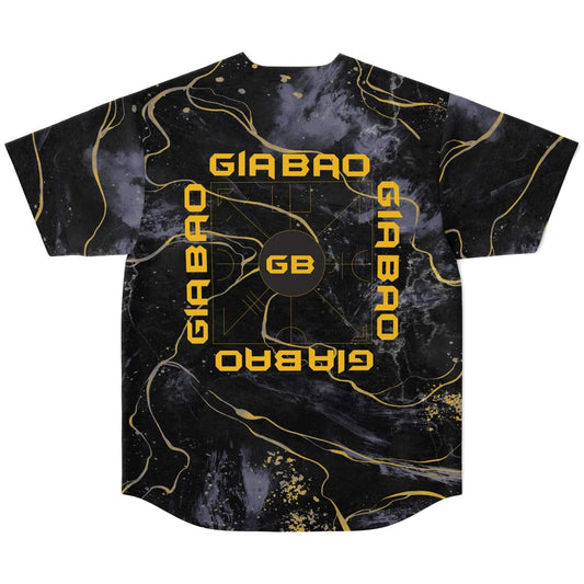 Black Charcoal Dark Marble Rave Baseball Jersey